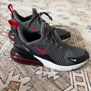 Nike Gray & Red Air 270 Athletic Sneakers